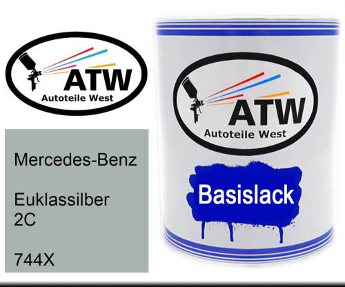 Mercedes-Benz, Euklassilber 2C, 744X: 1L Lackdose, von ATW Autoteile West.